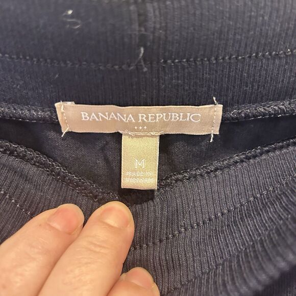 Banana Republic‎ Skirt Medium Navy Blue Cotton Drawstring Preppy Minimalist - Picture 4 of 5